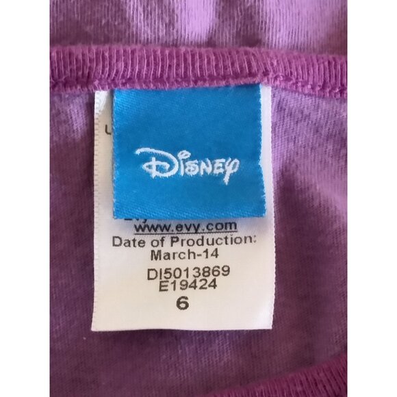 Disney Frozen Kids Glittery Graphic Tee Top With Elsa & Anna Design Size 6 - Picture 5 of 5